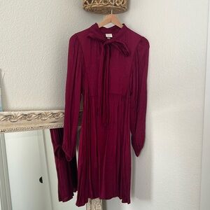 Burgandy long sleeve dress
